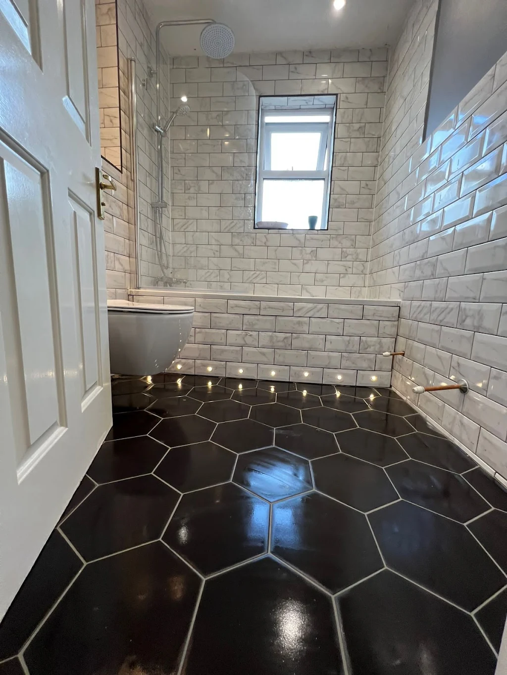 Designer Tiling - Bespoke Hexagon Floor Tiles with LED Lighting